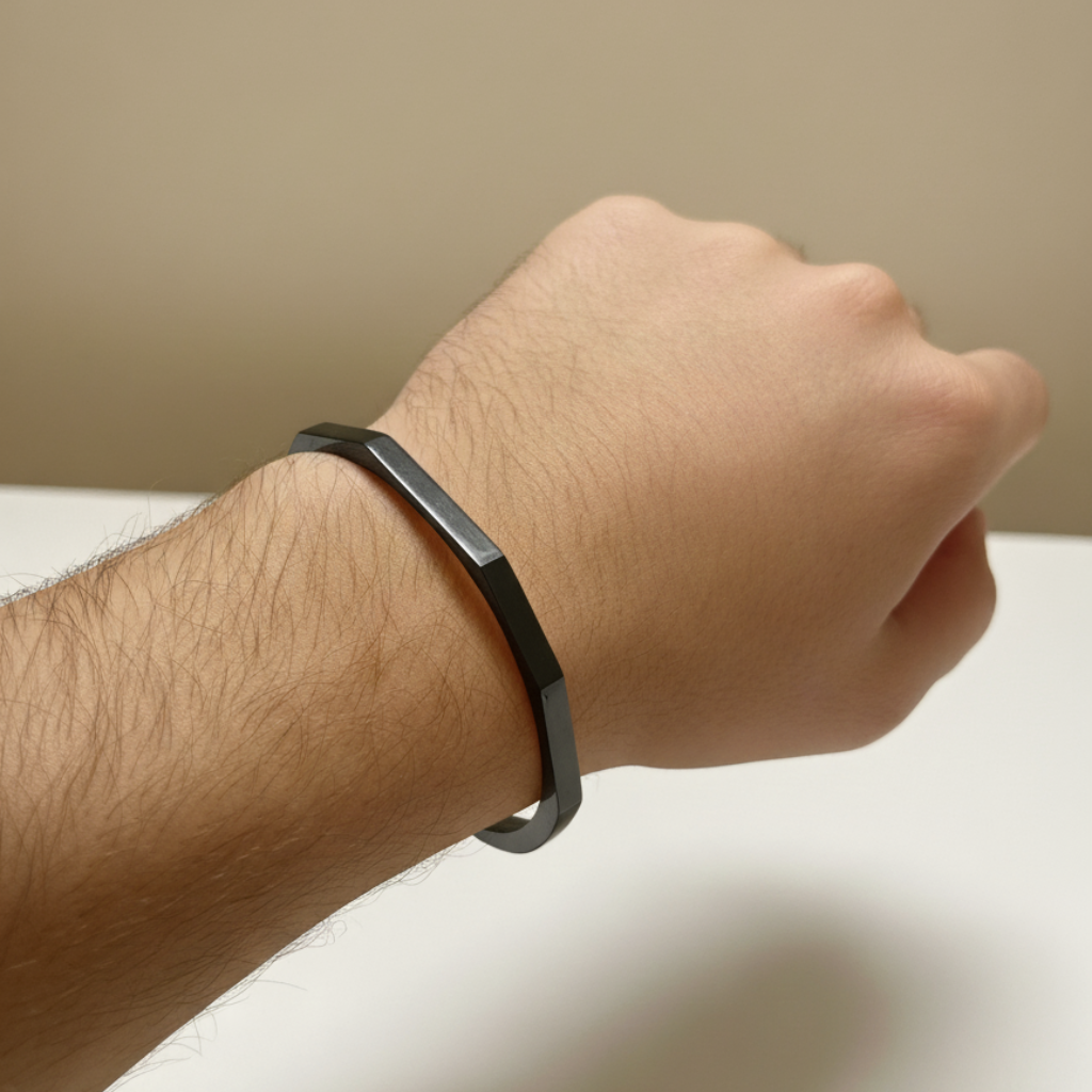 Titan Stainless Steel Hex Bracelet (Black, Gold Style & Sliver)