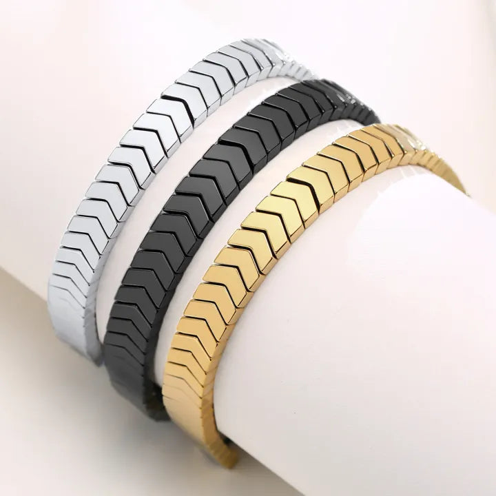 Stainless Steel Adjustable Bangles (Gold, Black, Silver)
