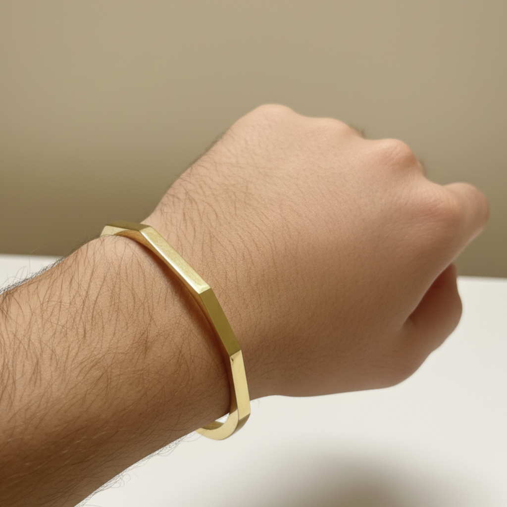 Titan Stainless Steel Hex Bracelet (Black, Gold Style & Sliver)